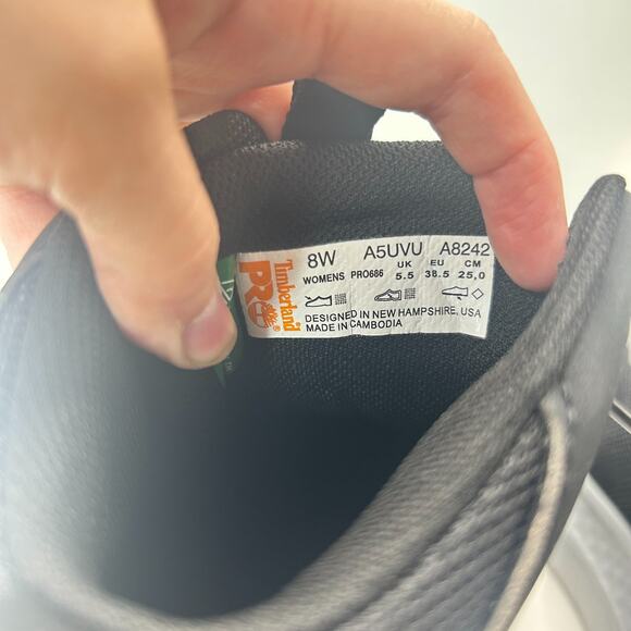 Timberland Pro Setra Mid Composite Safety Toe Black Grey Rose Womens 8 Wide NWOB - Picture 9 of 11